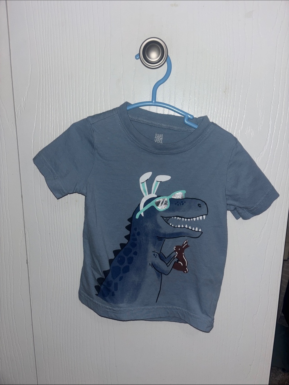 Blue Dinosaur Easter Tee